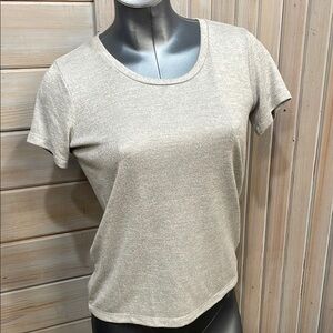 J. Crew Silver Fitted Short Sleeve Tee